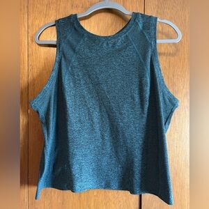 Teal cropped fitness tank top